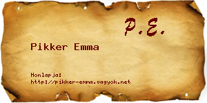 Pikker Emma névjegykártya